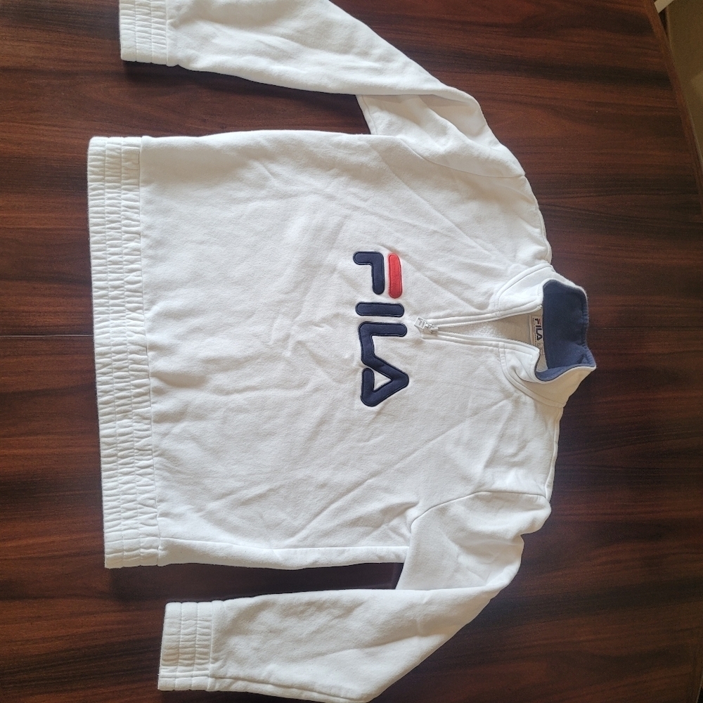 Vintage White Fila Pullover SweatShirt Size XLarge - Picture 2 of 6